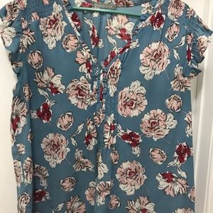 Danielrrain Blue Floral Blouse